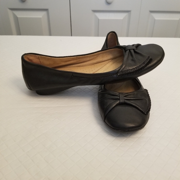 Naturalizer N5 Comfort Black Leather Cap Toe Ballet Flats, Size 8N - Picture 1 of 6